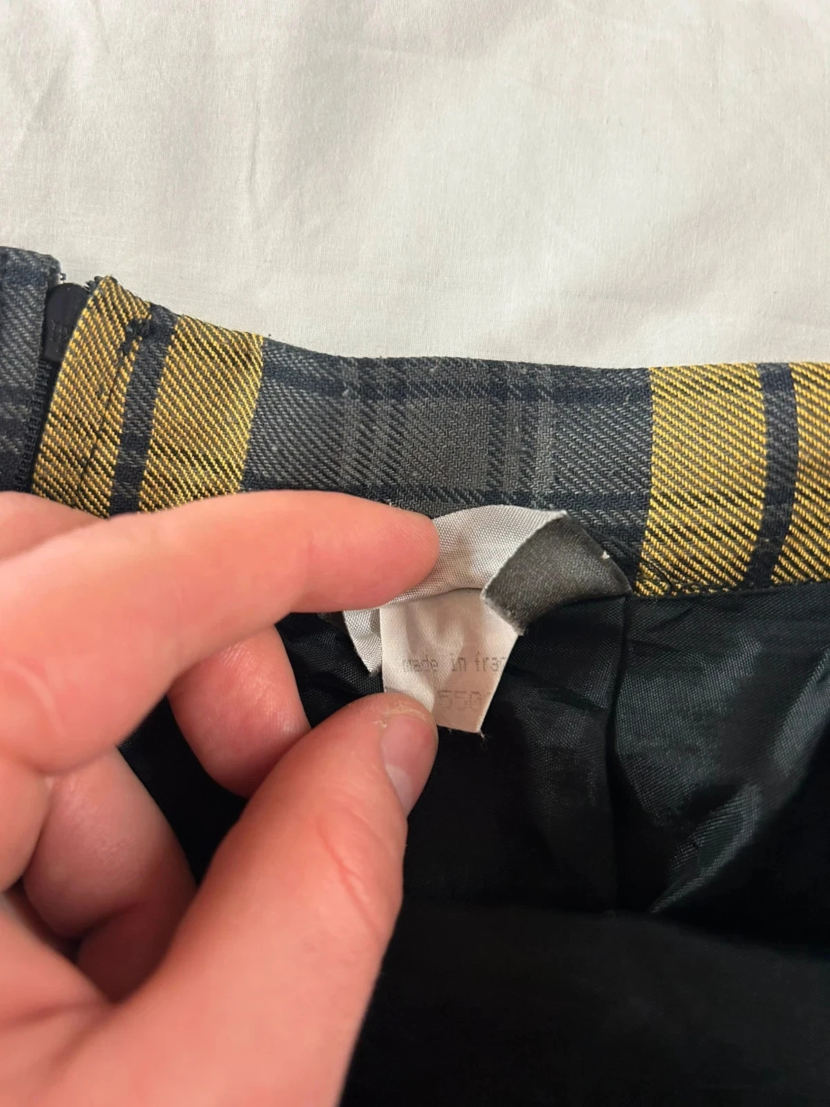 Vintage black and yellow plaid Régine blazer skirt combo set – photo 13